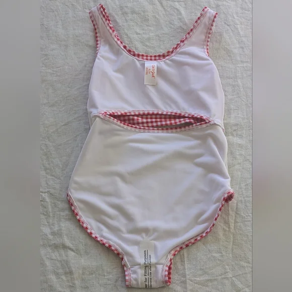 Girls Red Gingham Swimsuit - Picture 8 of 10